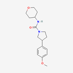 molecular formula C17H24N2O3 B2725484 3-(4-methoxyphenyl)-N-(tetrahydro-2H-pyran-4-yl)pyrrolidine-1-carboxamide CAS No. 2034571-46-3