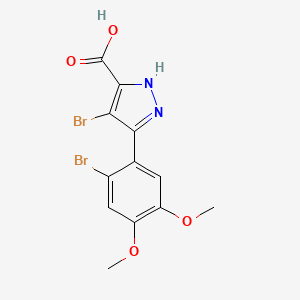 4-bromo-5-(2-bromo-4,5-dimethoxyphenyl)-1H-pyrazole-3-carboxylic acid