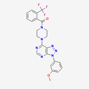 molecular formula C23H20F3N7O2 B2725487 (4-(3-(3-methoxyphenyl)-3H-[1,2,3]triazolo[4,5-d]pyrimidin-7-yl)piperazin-1-yl)(2-(trifluoromethyl)phenyl)methanone CAS No. 920374-99-8