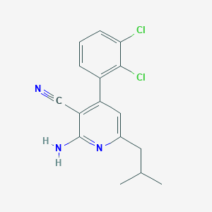 molecular formula C16H15Cl2N3 B2725488 2-Amino-4-(2,3-dichlorophenyl)-6-isobutylnicotinonitrile CAS No. 338794-67-5