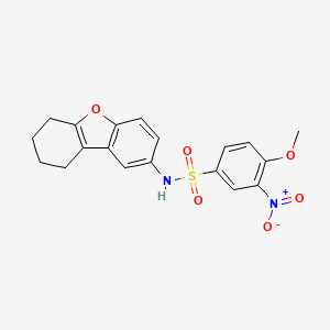 molecular formula C19H18N2O6S B2725498 4-甲氧基-3-硝基-N-(6,7,8,9-四氢二苯并呋喃-2-基)苯磺酰胺 CAS No. 691370-20-4