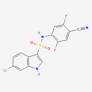 molecular formula C15H8ClF2N3O2S B2725500 6-chloro-N-(4-cyano-2,5-difluorophenyl)-1H-indole-3-sulfonamide CAS No. 2231231-28-8