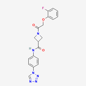 molecular formula C19H17FN6O3 B2725513 N-(4-(1H-四氮唑-1-基)苯基)-1-(2-(2-氟苯氧基)乙酰)氮杂环丁烷-3-羧酰胺 CAS No. 1448130-17-3