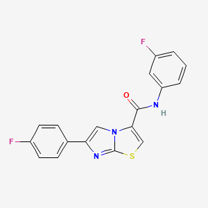 molecular formula C18H11F2N3OS B2725514 N-(3-fluorophenyl)-6-(4-fluorophenyl)imidazo[2,1-b]thiazole-3-carboxamide CAS No. 1049449-26-4