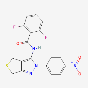 molecular formula C18H12F2N4O3S B2725519 2,6-difluoro-N-(2-(4-nitrophenyl)-4,6-dihydro-2H-thieno[3,4-c]pyrazol-3-yl)benzamide CAS No. 396721-41-8