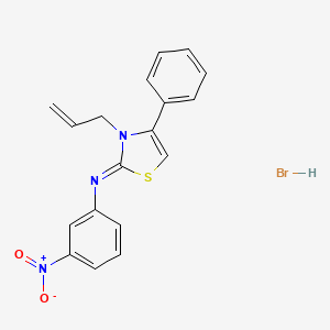 molecular formula C18H16BrN3O2S B2725530 (Z)-N-(3-allyl-4-phenylthiazol-2(3H)-ylidene)-3-nitroaniline hydrobromide CAS No. 1217197-56-2