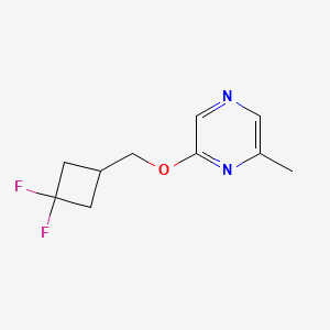 molecular formula C10H12F2N2O B2725533 2-[(3,3-Difluorocyclobutyl)methoxy]-6-methylpyrazine CAS No. 2200107-38-4