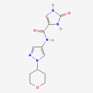 2-oxo-N-(1-(tetrahydro-2H-pyran-4-yl)-1H-pyrazol-4-yl)-2,3-dihydro-1H-imidazole-4-carboxamide