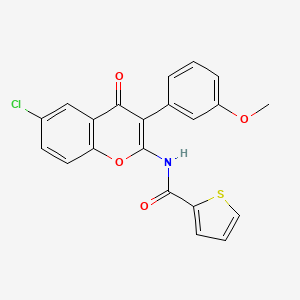 molecular formula C21H14ClNO4S B2725540 N-[6-氯-3-(3-甲氧基苯基)-4-氧代-4H-香豆素-2-基]噻吩-2-甲酰胺 CAS No. 883957-96-8