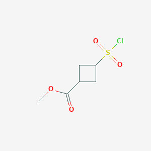 molecular formula C6H9ClO4S B2725541 甲基-3-(氯磺酰基)环丁烷-1-甲酸酯 CAS No. 1909294-41-2