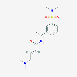 molecular formula C16H25N3O3S B2725544 (E)-4-(Dimethylamino)-N-[1-[3-(dimethylsulfamoyl)phenyl]ethyl]but-2-enamide CAS No. 2411324-56-4
