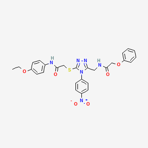 N-(4-ethoxyphenyl)-2-((4-(4-nitrophenyl)-5-((2-phenoxyacetamido)methyl)-4H-1,2,4-triazol-3-yl)thio)acetamide