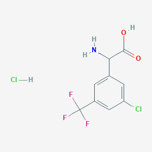 molecular formula C9H8Cl2F3NO2 B2725563 2-Amino-2-[3-chloro-5-(trifluoromethyl)phenyl]acetic acid;hydrochloride CAS No. 2567495-31-0