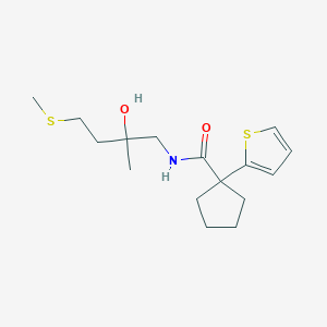 molecular formula C16H25NO2S2 B2725569 N-(2-hydroxy-2-methyl-4-(methylthio)butyl)-1-(thiophen-2-yl)cyclopentanecarboxamide CAS No. 1396888-53-1