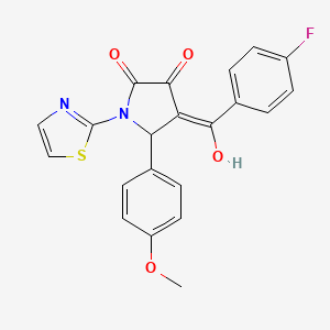 4-(4-fluorobenzoyl)-3-hydroxy-5-(4-methoxyphenyl)-1-(1,3-thiazol-2-yl)-2,5-dihydro-1H-pyrrol-2-one