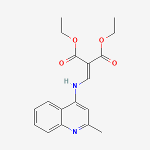 molecular formula C18H20N2O4 B2725583 Diethyl 2-[[(2-methylquinolin-4-yl)amino]methylidene]propanedioate CAS No. 103155-85-7