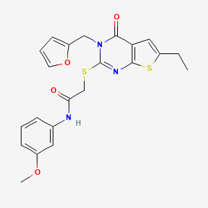 2-[6-ethyl-3-(furan-2-ylmethyl)-4-oxothieno[2,3-d]pyrimidin-2-yl]sulfanyl-N-(3-methoxyphenyl)acetamide
