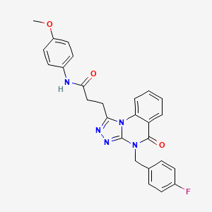 molecular formula C26H22FN5O3 B2725594 3-(4-(4-fluorobenzyl)-5-oxo-4,5-dihydro-[1,2,4]triazolo[4,3-a]quinazolin-1-yl)-N-(4-methoxyphenyl)propanamide CAS No. 899214-47-2