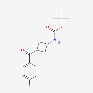 molecular formula C16H20FNO3 B2725605 反式-叔丁基 3-(4-氟苯甲酰)环丁基氨基甲酸酯 CAS No. 1630906-41-0