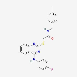 2-[4-(4-fluoroanilino)quinazolin-2-yl]sulfanyl-N-[(4-methylphenyl)methyl]acetamide