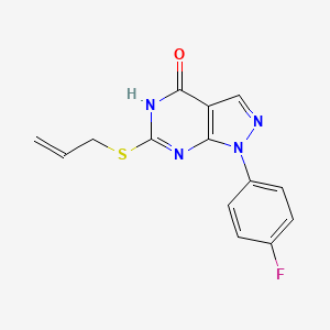 6-(allylthio)-1-(4-fluorophenyl)-1H-pyrazolo[3,4-d]pyrimidin-4(5H)-one