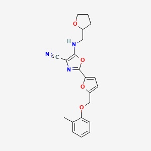 5-(((Tetrahydrofuran-2-yl)methyl)amino)-2-(5-((o-tolyloxy)methyl)furan-2-yl)oxazole-4-carbonitrile