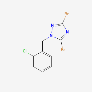 molecular formula C9H6Br2ClN3 B2725626 3,5-二溴-1-(2-氯苯甲基)-1H-1,2,4-三唑 CAS No. 917219-31-9