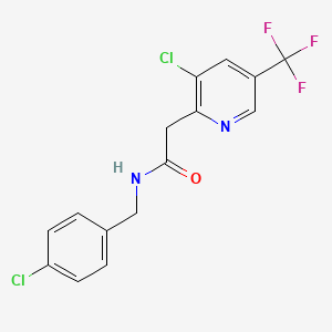 molecular formula C15H11Cl2F3N2O B2725632 N-(4-chlorobenzyl)-2-[3-chloro-5-(trifluoromethyl)-2-pyridinyl]acetamide CAS No. 478063-70-6
