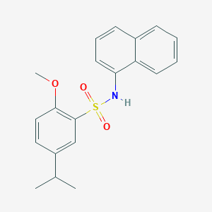 molecular formula C20H21NO3S B2725636 2-methoxy-N-(naphthalen-1-yl)-5-(propan-2-yl)benzene-1-sulfonamide CAS No. 2215230-38-7