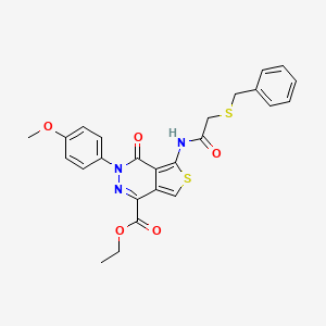 Ethyl 5-[(2-benzylsulfanylacetyl)amino]-3-(4-methoxyphenyl)-4-oxothieno[3,4-d]pyridazine-1-carboxylate
