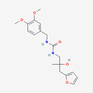 molecular formula C18H24N2O5 B2725646 1-(3,4-Dimethoxybenzyl)-3-(3-(furan-2-yl)-2-hydroxy-2-methylpropyl)urea CAS No. 1795442-16-8