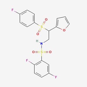 2,5-difluoro-N-(2-((4-fluorophenyl)sulfonyl)-2-(furan-2-yl)ethyl)benzenesulfonamide