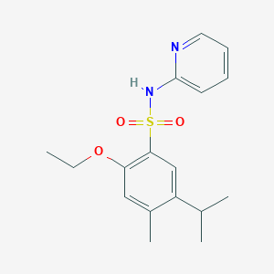 molecular formula C17H22N2O3S B272565 2-ethoxy-5-isopropyl-4-methyl-N-(2-pyridinyl)benzenesulfonamide 