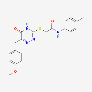 2-{[5-hydroxy-6-(4-methoxybenzyl)-1,2,4-triazin-3-yl]sulfanyl}-N-(4-methylphenyl)acetamide