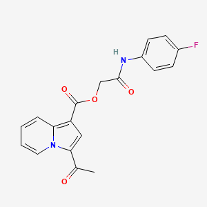 molecular formula C19H15FN2O4 B2725668 2-((4-Fluorophenyl)amino)-2-oxoethyl 3-acetylindolizine-1-carboxylate CAS No. 899998-41-5