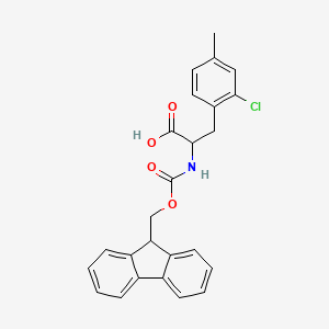 molecular formula C25H22ClNO4 B2725673 3-(2-氯-4-甲基苯基)-2-(9H-芴-9-基甲氧羰基氨基)丙酸 CAS No. 1695626-61-9