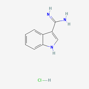 molecular formula C9H10ClN3 B2725688 1H-Indole-3-carboximidamide hydrochloride CAS No. 764600-87-5; 80661-60-5