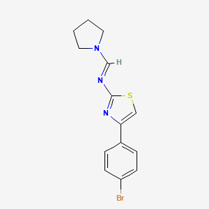 molecular formula C14H14BrN3S B2725697 [4-(4-Bromophenyl)thiazol-2-yl]-(pyrrolidinomethylene)amine CAS No. 380455-59-4