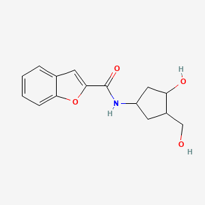 molecular formula C15H17NO4 B2725705 N-(3-hydroxy-4-(hydroxymethyl)cyclopentyl)benzofuran-2-carboxamide CAS No. 1421462-25-0