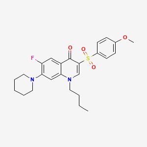 molecular formula C25H29FN2O4S B2725707 1-butyl-6-fluoro-3-[(4-methoxyphenyl)sulfonyl]-7-piperidin-1-ylquinolin-4(1H)-one CAS No. 892774-09-3