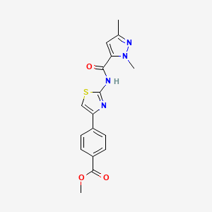 methyl 4-(2-(1,3-dimethyl-1H-pyrazole-5-carboxamido)thiazol-4-yl)benzoate