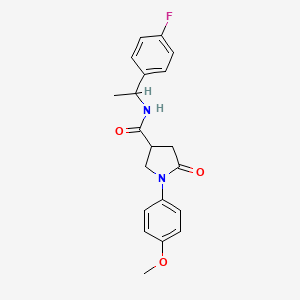 molecular formula C20H21FN2O3 B2725711 N-[1-(4-fluorophenyl)ethyl]-1-(4-methoxyphenyl)-5-oxopyrrolidine-3-carboxamide CAS No. 1050683-75-4