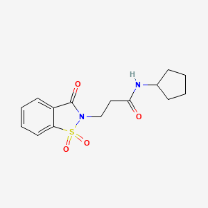 N-cyclopentyl-3-(1,1,3-trioxo-1,2-benzothiazol-2-yl)propanamide