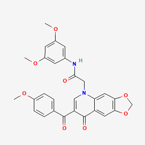 molecular formula C28H24N2O8 B2725738 N-(3,5-dimethoxyphenyl)-2-[7-(4-methoxybenzoyl)-8-oxo-[1,3]dioxolo[4,5-g]quinolin-5-yl]acetamide CAS No. 866342-91-8