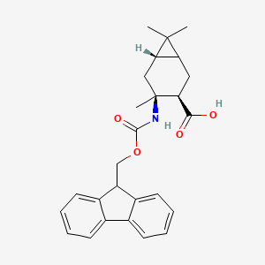 molecular formula C26H29NO4 B2725741 N-Fmoc-[(1R,3R,4S,6S)-4-amino-7,7-dimethylbicyclo[4.1.0]hept-3-yl]acetic acid CAS No. 1335034-84-8