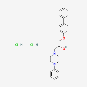 molecular formula C25H30Cl2N2O2 B2725751 1-([1,1'-Biphenyl]-4-yloxy)-3-(4-phenylpiperazin-1-yl)propan-2-ol dihydrochloride CAS No. 1185478-22-1