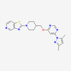 B2725758 4-(3,5-dimethyl-1H-pyrazol-1-yl)-6-[(1-{[1,3]thiazolo[4,5-c]pyridin-2-yl}piperidin-4-yl)methoxy]pyrimidine CAS No. 2379977-77-0