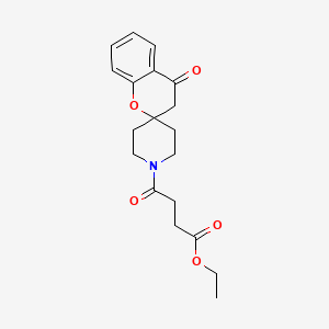 molecular formula C19H23NO5 B2725760 Ethyl 4-oxo-4-(4-oxospiro[chroman-2,4'-piperidin]-1'-yl)butanoate CAS No. 887468-09-9
