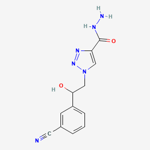 molecular formula C12H12N6O2 B2725783 1-[2-(3-cyanophenyl)-2-hydroxyethyl]-1H-1,2,3-triazole-4-carbohydrazide CAS No. 1987084-17-2