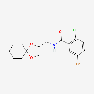 molecular formula C16H19BrClNO3 B2725784 N-(1,4-二氧杂螺[4.5]癸烷-2-基甲基)-5-溴-2-氯苯甲酰胺 CAS No. 923184-48-9